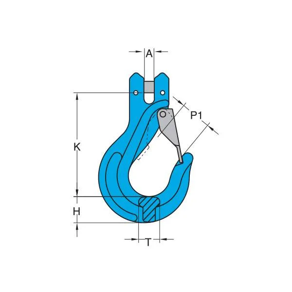 Grade 100 Clevis Sling Hook drawing