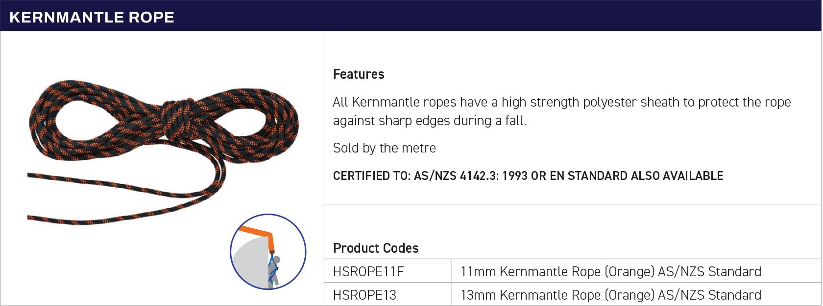 11mm Kernmantle Rope  Chain & Rigging Supplies